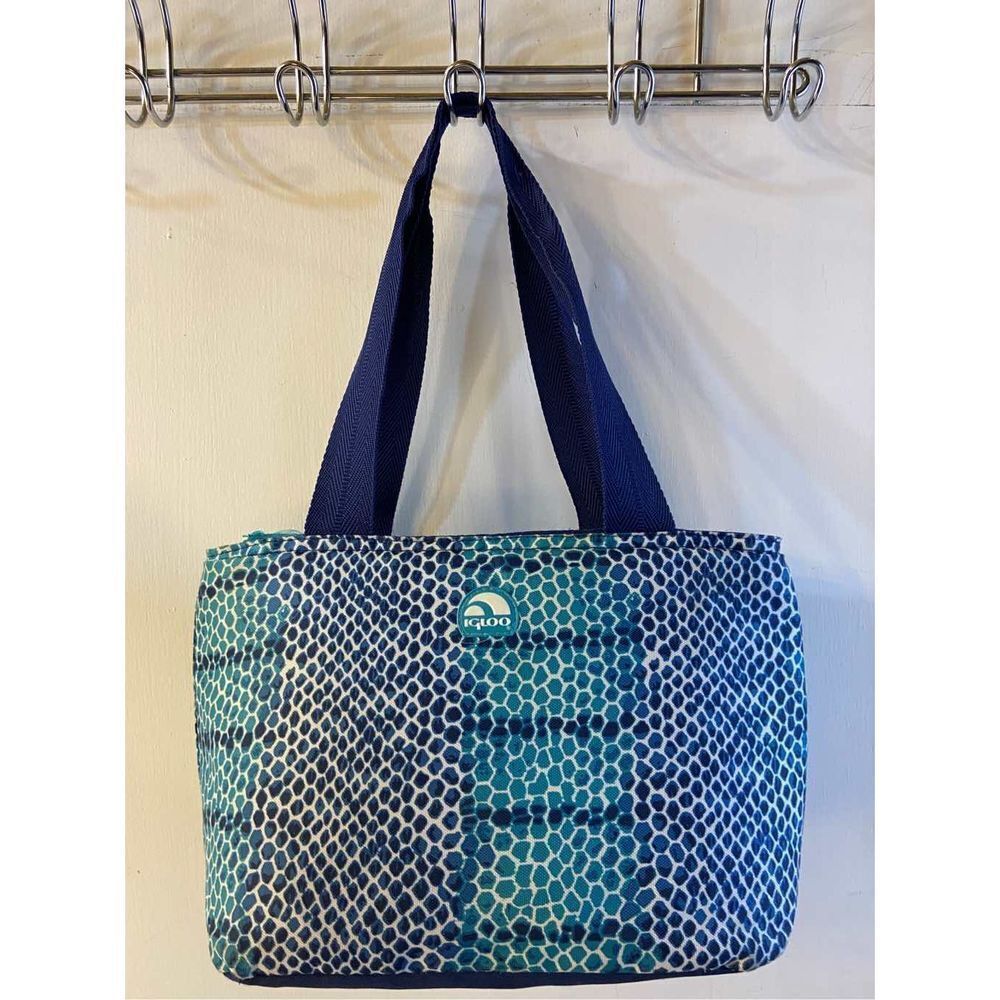 Igloo blue green lunch tote 8x14”